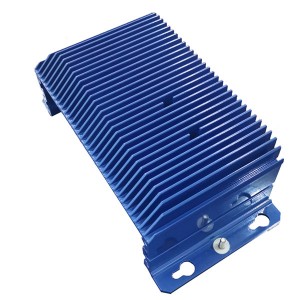 Aluminum Blue Anodized CNC Machined Extruded Heat Sink